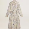 Abito camicia da donna con stampa floreale multicolore in paillettes