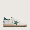 Ball Star da uomo in nappa bianca con stella e linguetta sul tallone in pelle verde