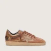 Ball Star da uomo in pelle marrone con stella in pelle scamosciata beige e perline