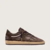 Ball Star da uomo in pelle scamosciata marrone con stella e linguetta sul tallone in pelle marrone
