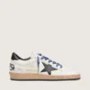 Ball Star LTD da donna in pelle nappa bianca con stella e linguetta sul tallone in pelle nera