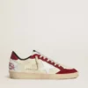 Ball Star LTD da uomo in nappa color crema con stella in pelle bianca e inserti in pelle scamosciata rossa