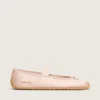 Ballerine Étoile in raso rosa cipria con stella ricamata rosa cipria e cinturino elastico