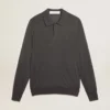 Camicia da uomo a maniche lunghe in lana merino grigia