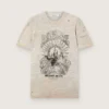 Camicie da uomo in jersey grigio melange con stampa vintage