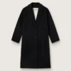 Cappotto da donna nero a farfalla monopetto