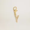 Ciondolo a forma di lettera Y in ottone color oro con cristalli