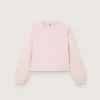 Felpa corta da bambina “Star” in cotone rosa con toppa e logo