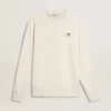 Felpa da uomo in cotone bianco con stampa sul retro