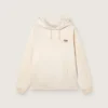 Felpa unisex con cappuccio Star in cotone bianco con stampa del logo