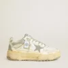 Forty2 da donna in pelle bianca con lacci con cristalli Swarovski e stella in TPU grigia