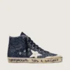 Francy da donna in glitter blu scuro con stella bianca
