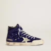 Francy Penstar da donna in paillettes blu brillante con stella in pelle scamosciata grigio ghiaccio