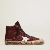 Francy Penstar in glitter bordeaux con stella in pelle bianca