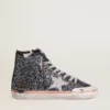 Francy Penstar LAB da uomo in tela nera con strass multicolori