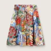 Gonna da donna in cotone con stampa multicolore