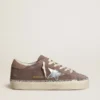 Hi Star da donna in pelle scamosciata con stella in pelle argentata e linguetta sul tallone in pelle