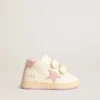 June Junior in pelle nappa con stella e linguetta sul tallone in camoscio rosa antico