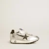 Junior Marathon in nylon argento con stella nera e linguetta in pelle sul tallone