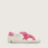 Junior Old School in pelle color crema con stella e inserti in pelle scamosciata rosa