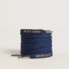 Lacci in cotone blu navy con logo dorato a contrasto