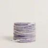 Lacci in cotone color viola invecchiato con puntale con logo