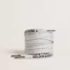 Lacci in cotone grigio con logo nero a contrasto