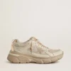 Lightstar da uomo in pelle grigio tortora e rete con stella in TPU beige