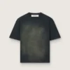 Maglietta unisex in jersey di cotone nero con logo ricamato