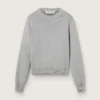 Maglione da donna a collo rotondo in cotone grigio