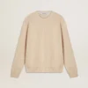 Maglione da donna beige con scritta “Golden” sul retro