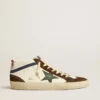 Mid Star con stella in pelle verde e striscia in pelle blu