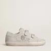 Old School da donna in pelle scamosciata grigio chiaro con stella in pelle con micro-glitter