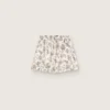 Pantaloncini da donna in popeline di cotone bianco e nero con stampa floreale