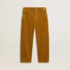 Pantaloni chino da bambino color tabacco con ricami