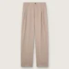 Pantaloni da uomo in misto lana grigio con motivo gessato