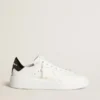 Purestar da donna con stella in pelle e linguetta sul tallone in vernice nera