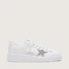 Purestar da donna in pelle bianca con stella in cristallo Swarovski argento