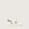 Scarpe da scuola per bambini in nappa con stella in pelle scamosciata beige e stampa con mascotte