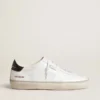 Soul Star da donna in pelle bianca con linguetta sul tallone in pelle nera