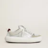 Space-Star Cube da donna in pelle grigio ghiaccio e argento con linguetta sul tallone bordeaux