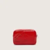 Star Bag da donna Mini in pelle verniciata rossa con stella tono su tono