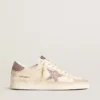 Stardan da donna in nappa e pelle scamosciata con stella glitterata rosa e linguetta sul tallone