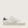 Stardan da uomo con stella in pelle scamosciata grigio ghiaccio e linguetta sul tallone blu navy