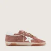 Super-Star da uomo in pelle scamosciata color ruggine con stella in pelle metallizzata platino