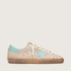 Super-Star da uomo in pelle scamosciata beige con stella verde acqua