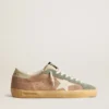 Super-Star da uomo in pelle scamosciata marrone e verde con stella in nappa bianca