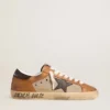Super-Star LTD da uomo in lana beige con stella in pelle marrone e inserti color cammello