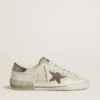Super-Star LTD da uomo in pelle scamosciata con stella in pelle marrone e linguetta sul tallone in pelle metallizzata