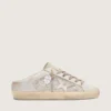 Super-Star Sabot LTD da donna in Swarovski con stella in pelle argento metallizzato